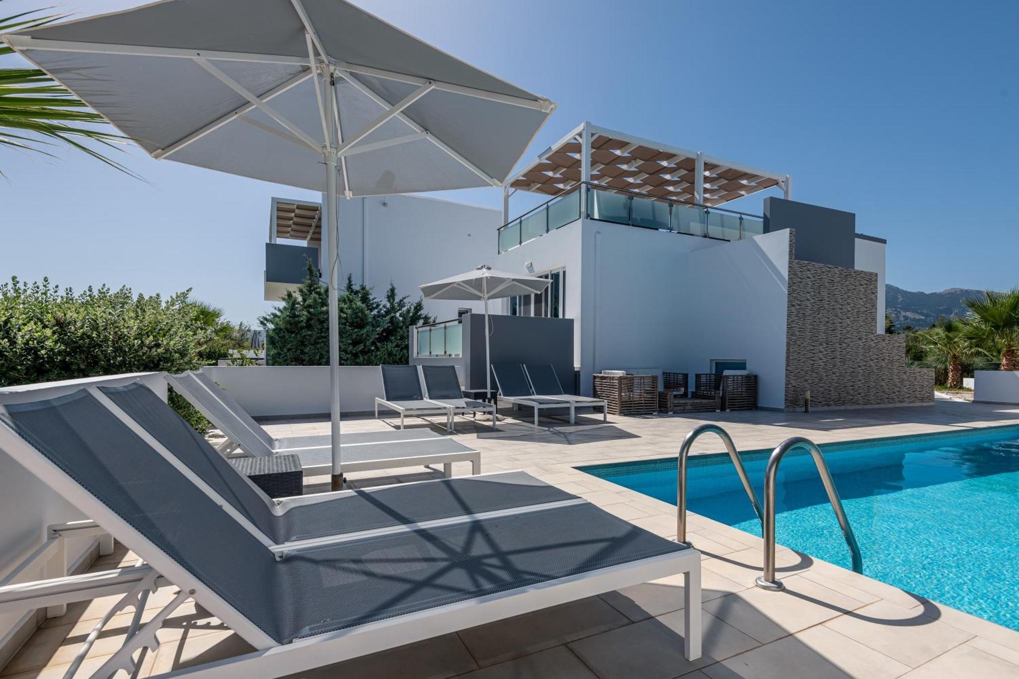 Asteria Pearl Villa 2 With Rooftop Jacuzzi Tigaki Exterior foto